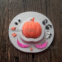hot sale 1 pc halloween pumpkin silicone veiner cake decorating mould fondant sugarcraft mould mouth eye chocolate gumpaste mold