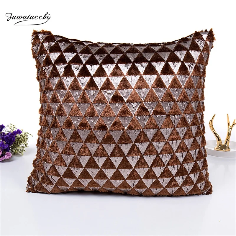 Плюшевые Чехлы для подушек с геометрическим рисунком Fuwatacchi наволочки домашнего