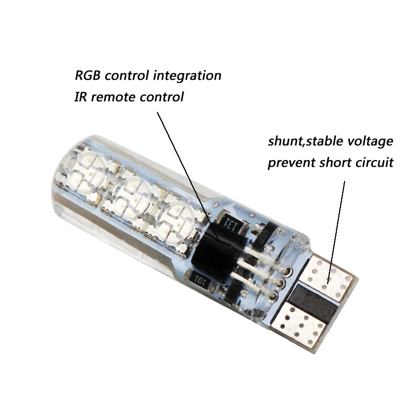RGB светодиодный T10 W5W 194 габаритный свет ширина света источник Многоцветный 5050