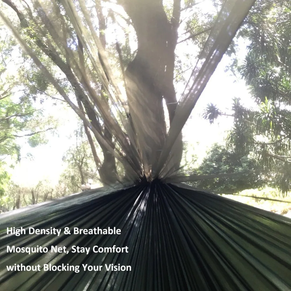 Портативный уличный гамак для кемпинга с москитной сеткой Парашютная ткань