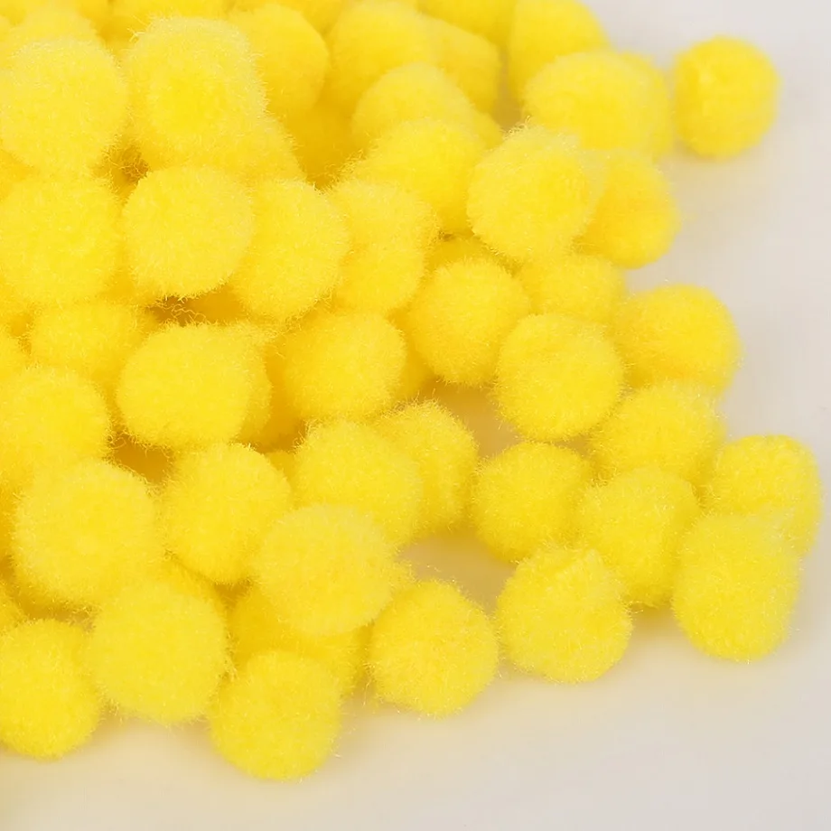 Yellow 300 шт./лот 10 мм многоцветные помпоны мягкие шарики-Помпоны DIY Швейные Свадебные аксессуары для скрапбукинга - Цвет: Yellow