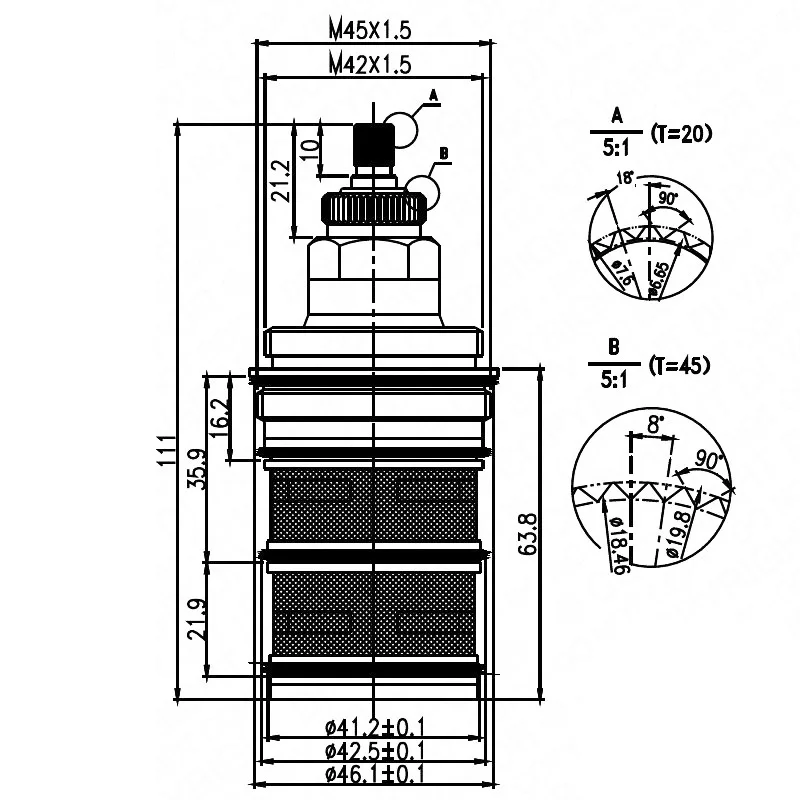 100% новый латунный смеситель для душа высокого потока клапан термостатический