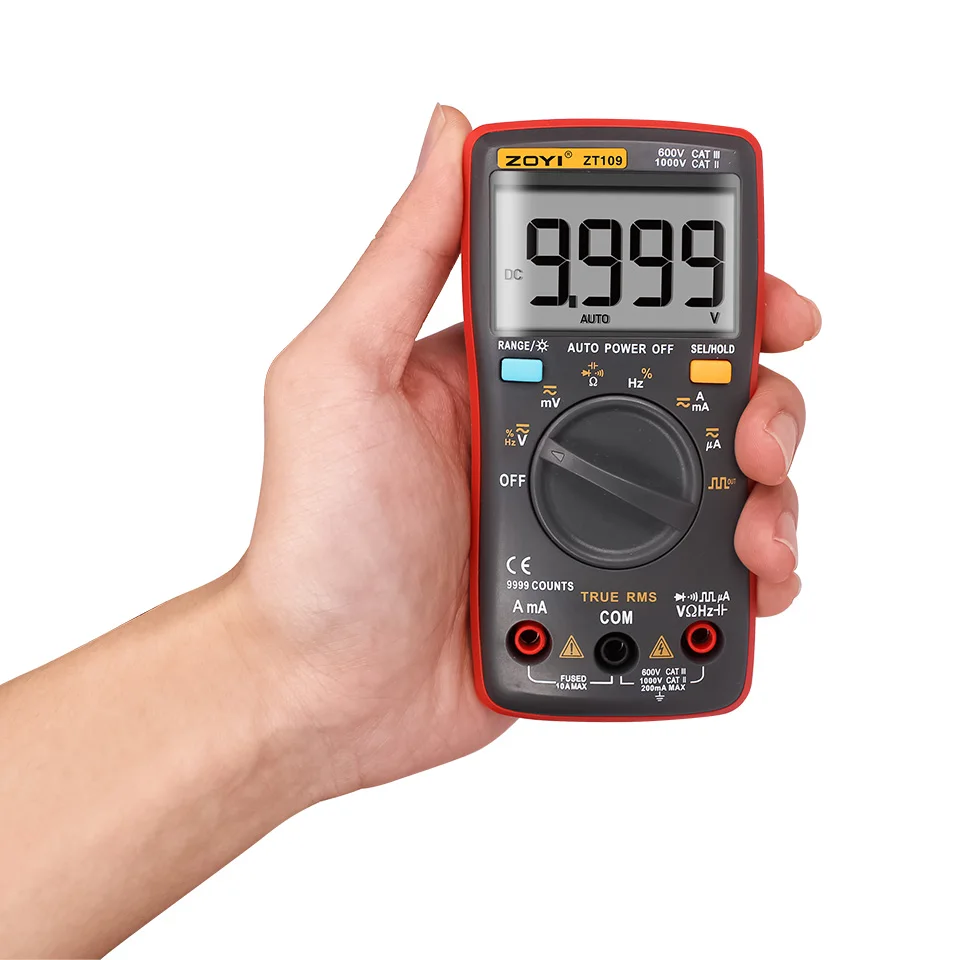 Digital Multimeter 9999 counts Square Wave Backlight AC DC Voltage Ammeter Current Ohm Auto/Manual ZT109 | Инструменты