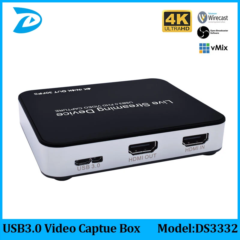 4k30fps HDMI видео Захват Запись телефон игры ТВ коробка потоковая трансляция в прямом
