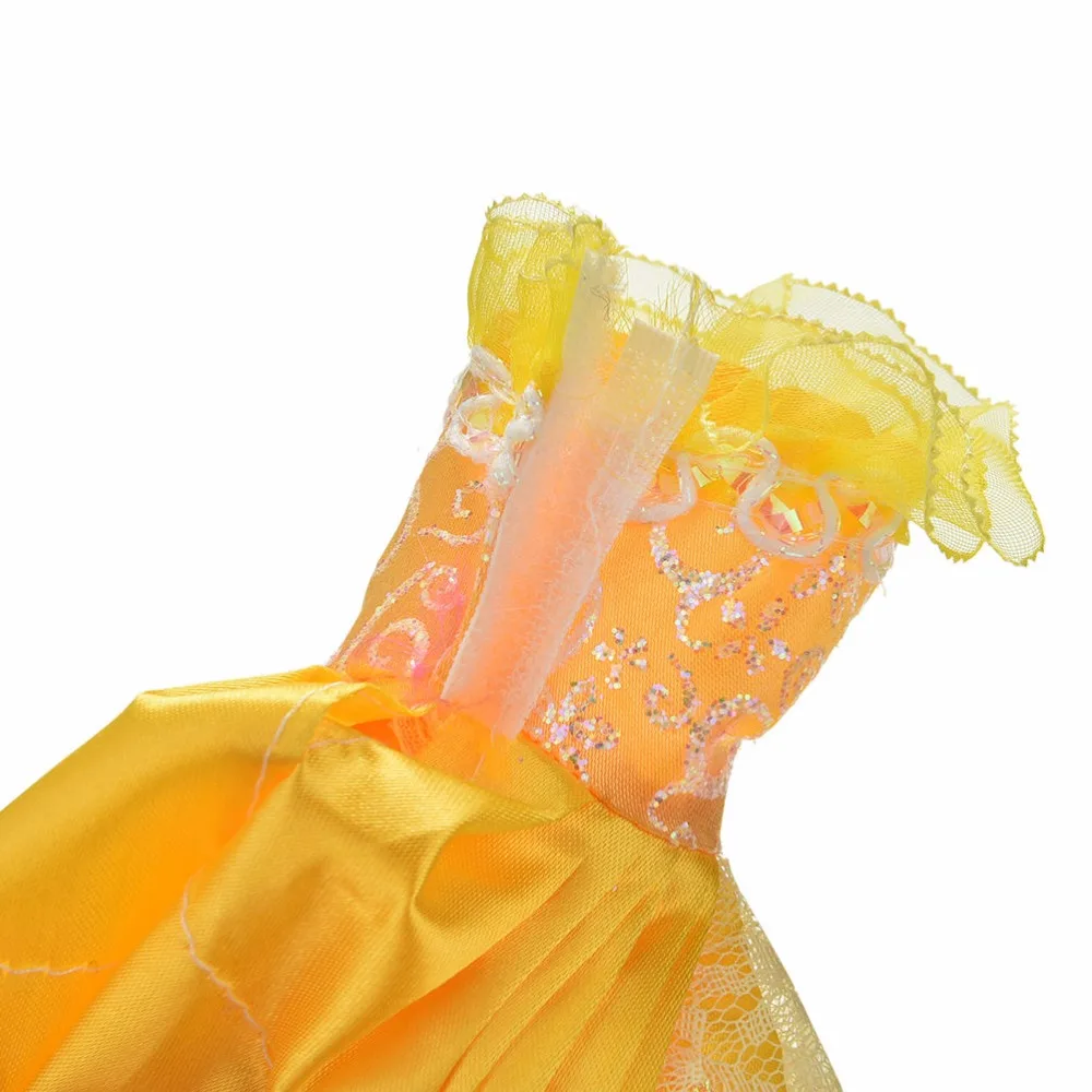 Желтое свадебное платье ручной работы с 4 слоями кружева модное принцессы длиной