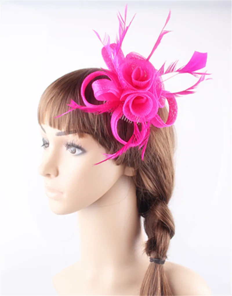 21 Цвета женские свадебные украшения для волос аксессуары Fascinator Sinamay и головной
