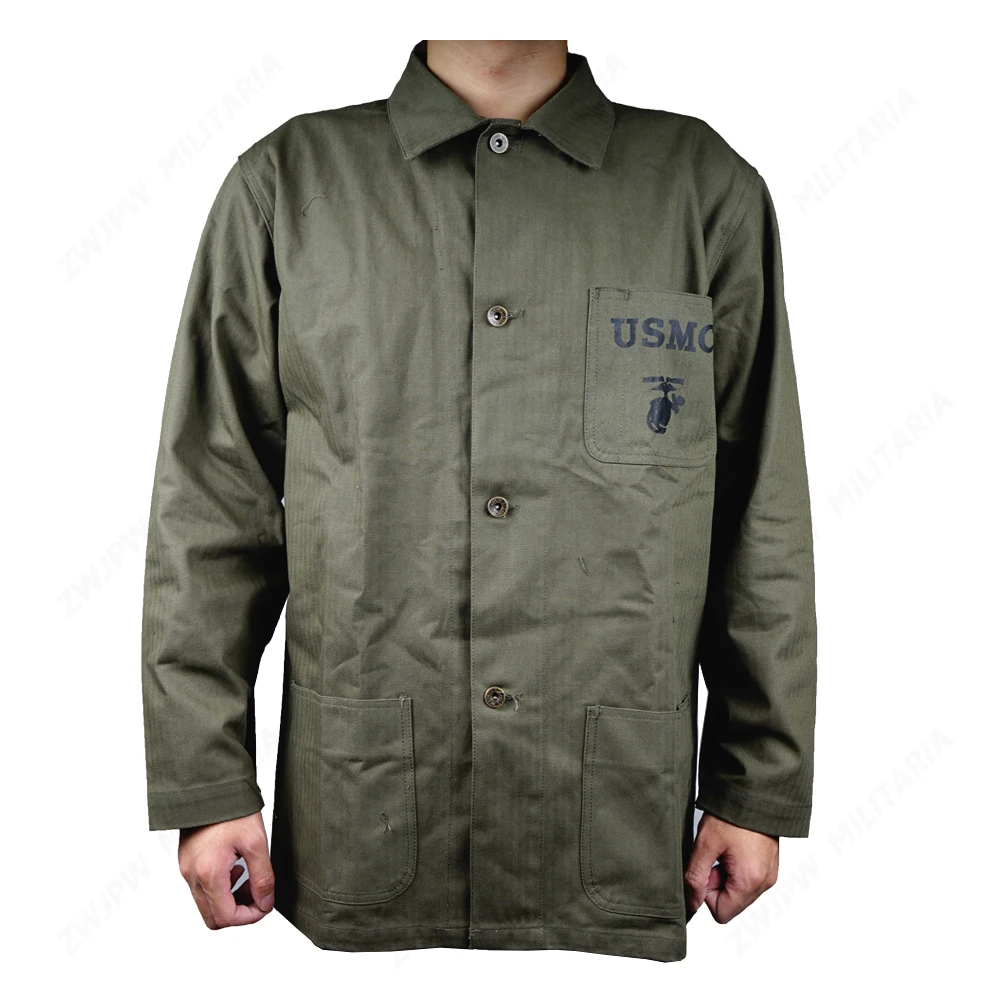 WW2 WWII США USMC Униформа HBT армейская зеленая Полевая куртка Верхняя одежда