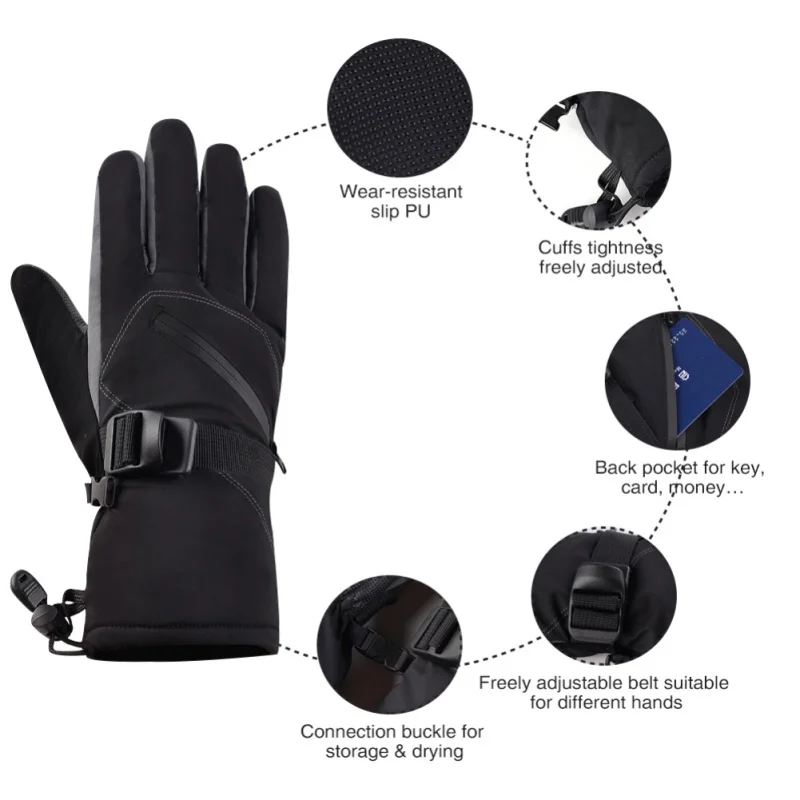 Мужские и женские лыжные перчатки из бархата хлопка водонепроницаемые дышащие
