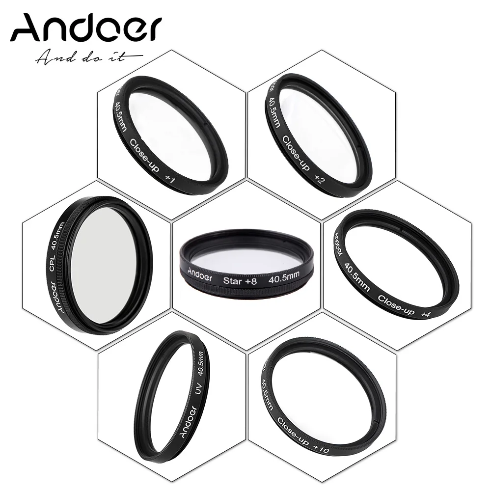 Andoer 40.5 мм UV + CPL Star8 закрыть ( 1 2 4 10 ) фотографии комплект фильтров для канона Nikon