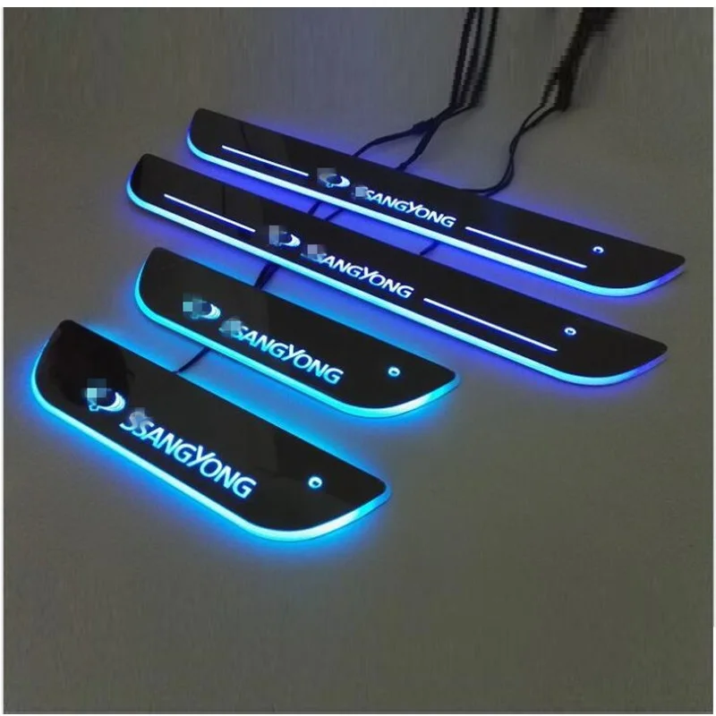 Автомобильные аксессуары светодиодный светодиодная Накладка на порог двери
