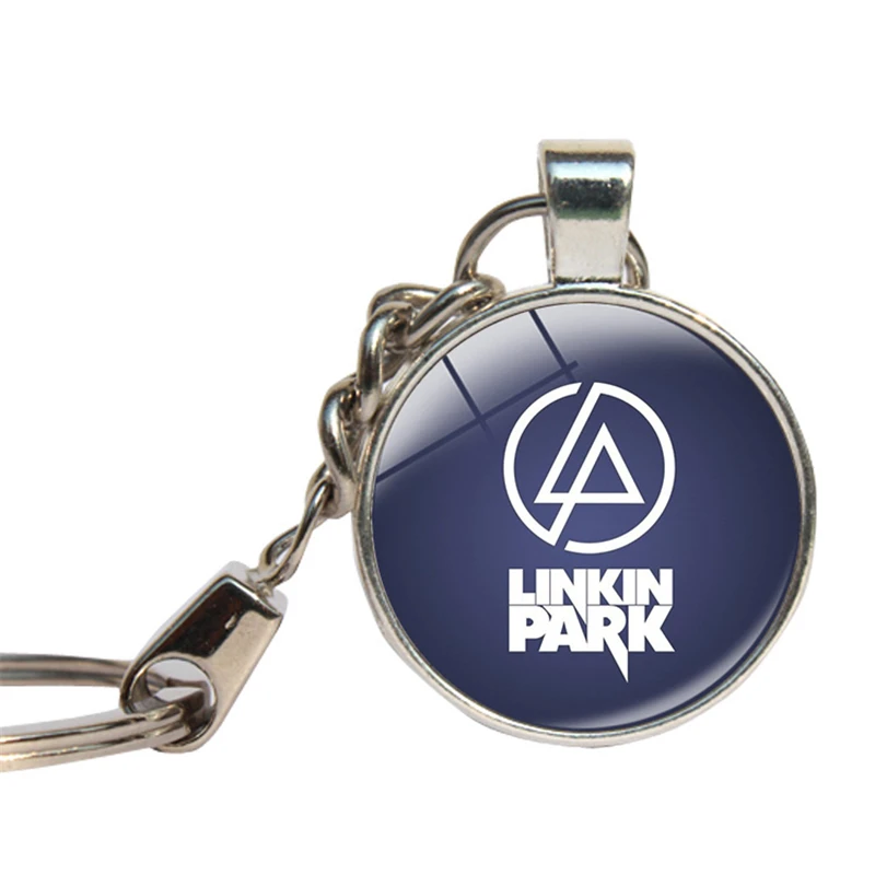 Linkin Park брелок со стеклянным кабошоном рок группа кольцо для ключей стеклянный