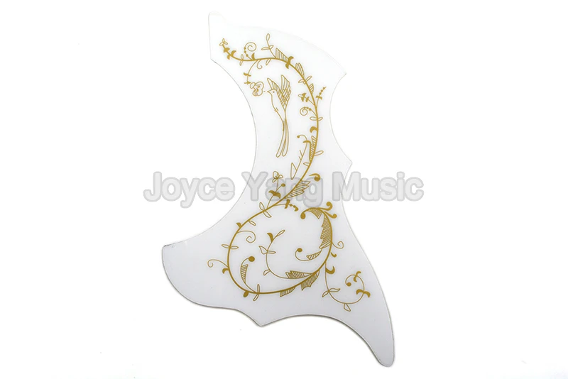

4pcs Red&White Hummingbird Flower Decoration GB Style Acoustic Guitar Pickguard Black Peel and Stick Adhesive Back
