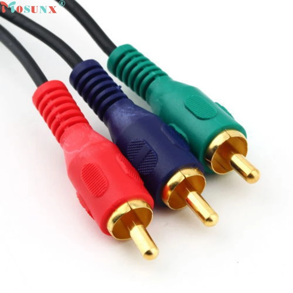 Mosunx Factory Price US 5Ft HDMI To 3 RCA Video Audio AV Component Converter Adapter Cable For HDTV 0217 Drop Shipping|adapter cable|converter