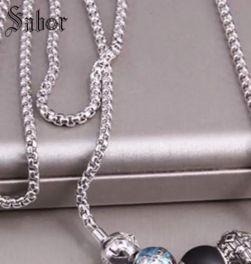 Ожерелье из зигзага и обсидиана ожерелье шармы Европейский Rebel ювелирные изделия