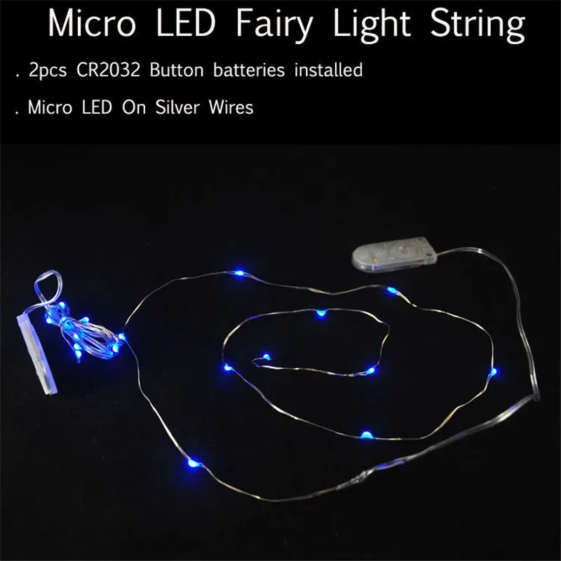 

Kitosun LED Starry String Lights with 10 Fairy Micro LEDs on 3.3 ft/ 1 M Silver Coated Copper Wire, Battery Powered by 2x CR2032