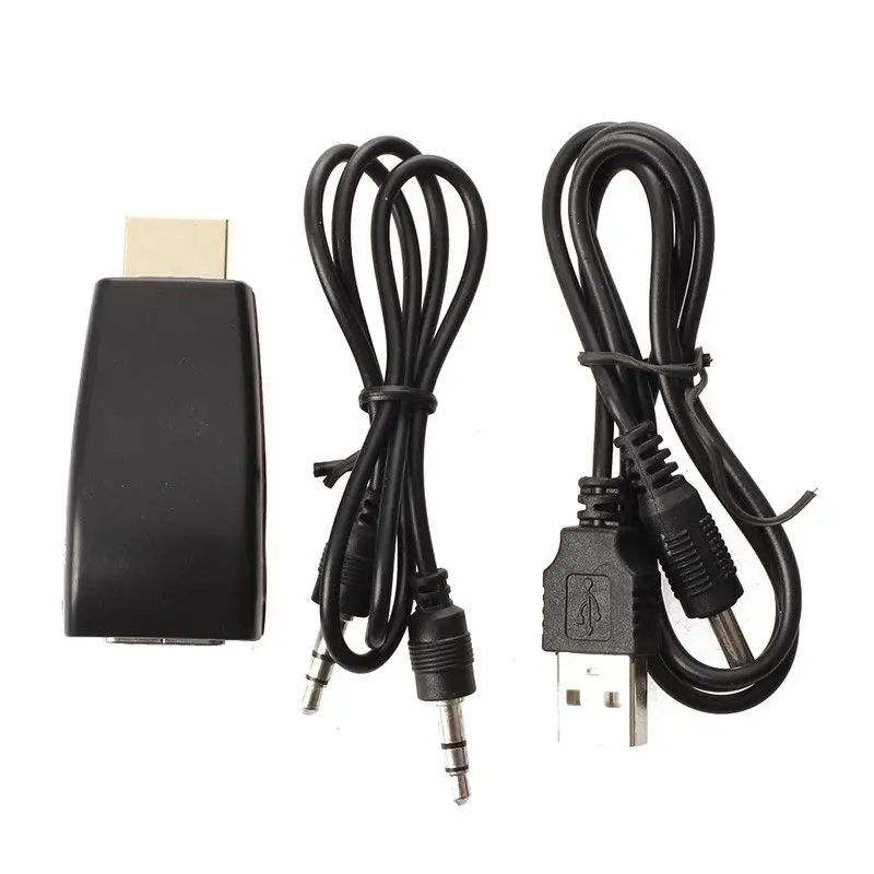 AAAE Топ Мини адаптер конвертер HDMI папа к VGA видео аудио черный | Электроника