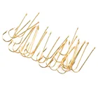 25 шт., рыболовные крючки с длинным хвостовиком, для пресной воды, живые приманки, крючок, рыболовные крючки, PanFish, Золотой крючок Краппи Рыболовные снасти