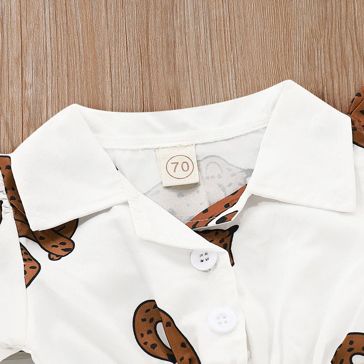 Летняя детская одежда для маленьких девочек боди с короткими рукавами и принтом