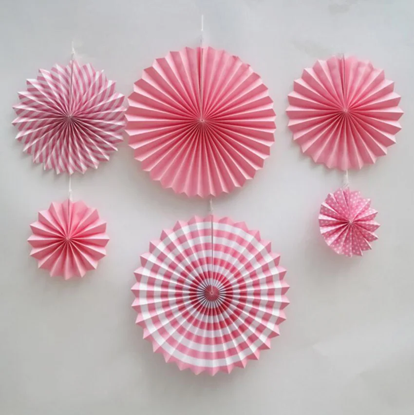 6 шт 20 см/30 см/40 см 3D Веерообразный искусственный бумажный цветок для свадебной