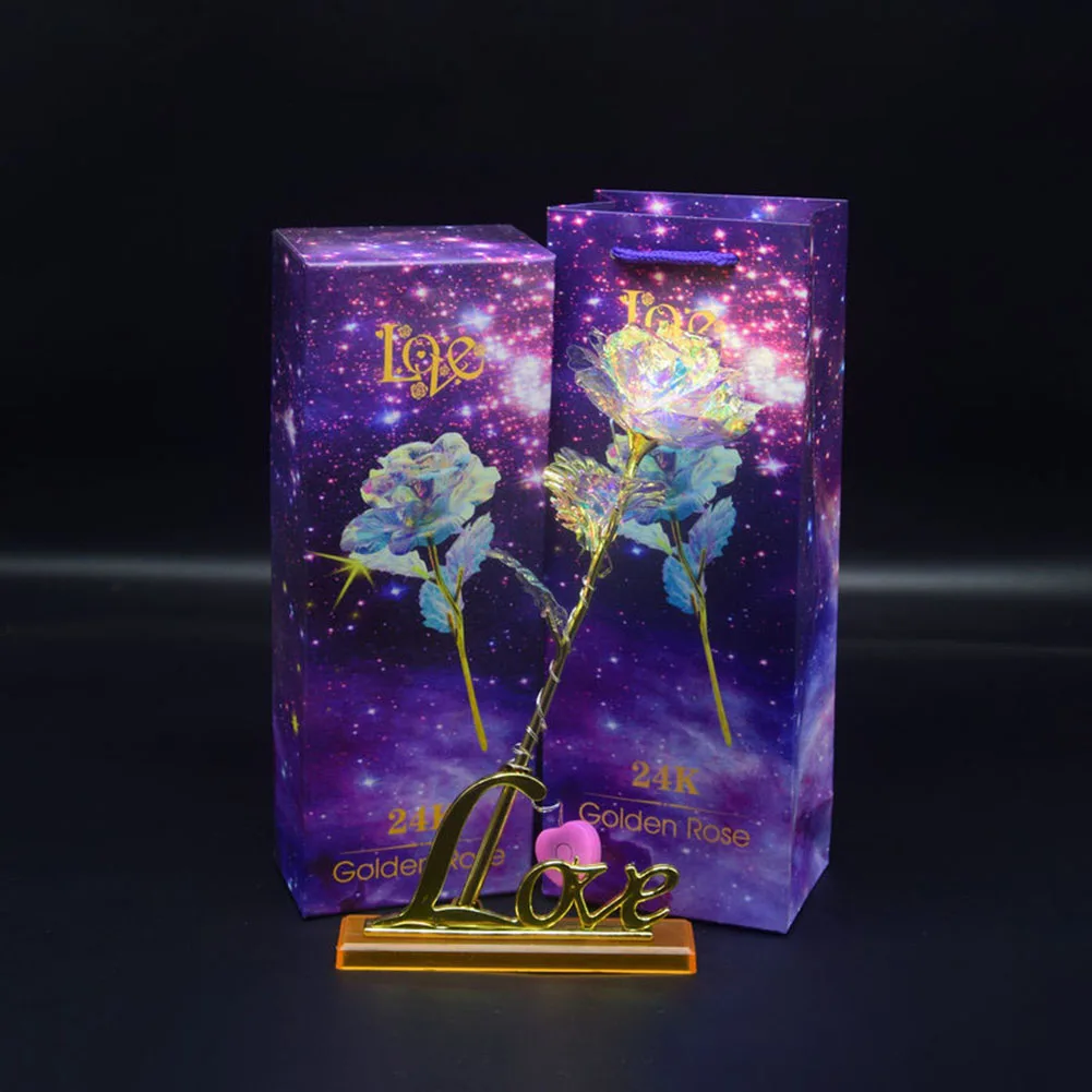 1 шт. Galaxy Rose с сердечком база светящаяся Роза День Святого Валентина День матери юбилей подарок магазин