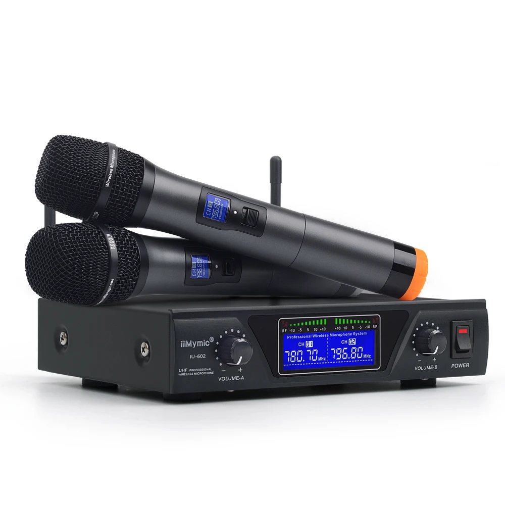 IU 602 UHF двухканальный 2 металлический ручной передатчик микрофона
