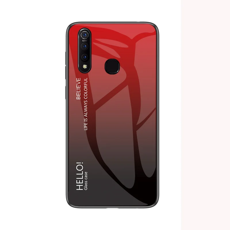 ДЛЯ VIVO Z1 Pro Чехол из закаленного стекла с градиентом Мягкий силиконовый чехол для