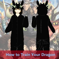 anime how to train your dragon toothless cosplay costumes kids adults flannel pajamas unisex warm winter sleepwear jumpsuit suit