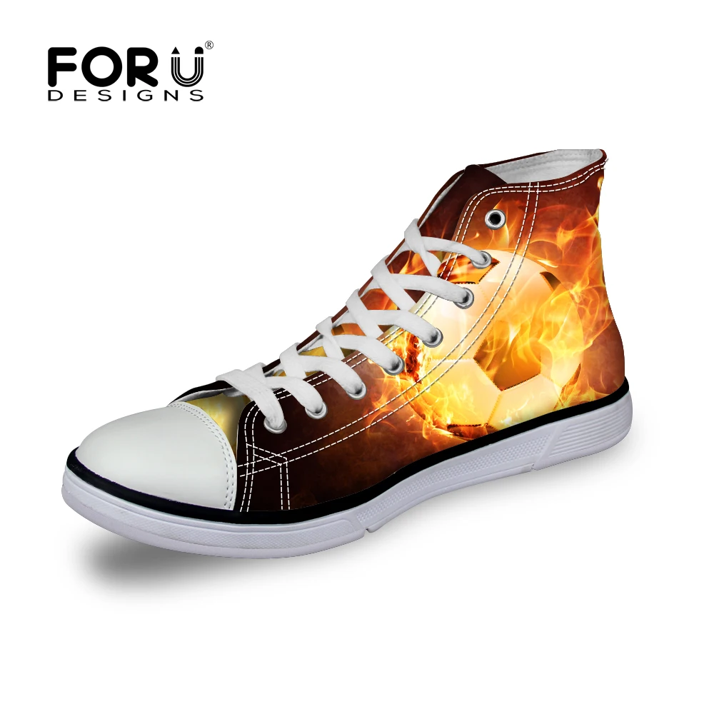 FORUDESIGNS высокий верх Ранняя Весенняя крутая Мужская обувь с принтом огненного