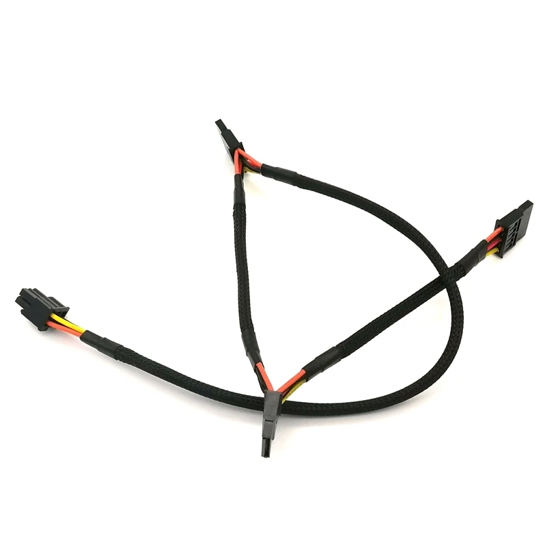 Модульный кабель питания Angitu с черным рукавом PCI E 6Pin к 3x SATA 15Pin для серии Seasonic KM3|sata