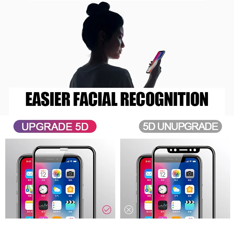 AOXIN 5D изогнутое полное покрытие из закаленного стекла для iPhone X Xs Max 6 6s 7 8 Plus Xr