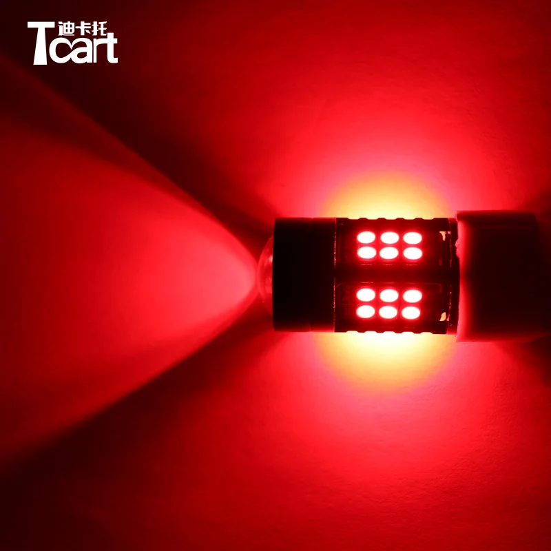 Tcart 2 шт. светодиодный 7443 PY21W 1157 автомобильный тормоз светильник Белого красного и