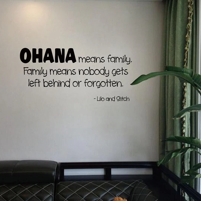 OHANA значит семья Lilo and Stitch movie wall quote kids vinyl stickers sticker m2035|sticker love|sticker photosticker city |