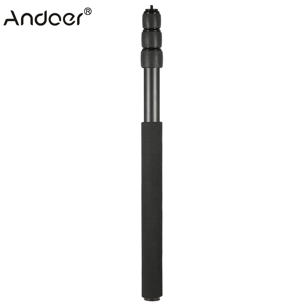 Protable Extendable Mini 2in1 Zoom Microphone Boom Pole Camera Monopod Compact Lightweight Padded Handle Twist Lock 3 Sections |