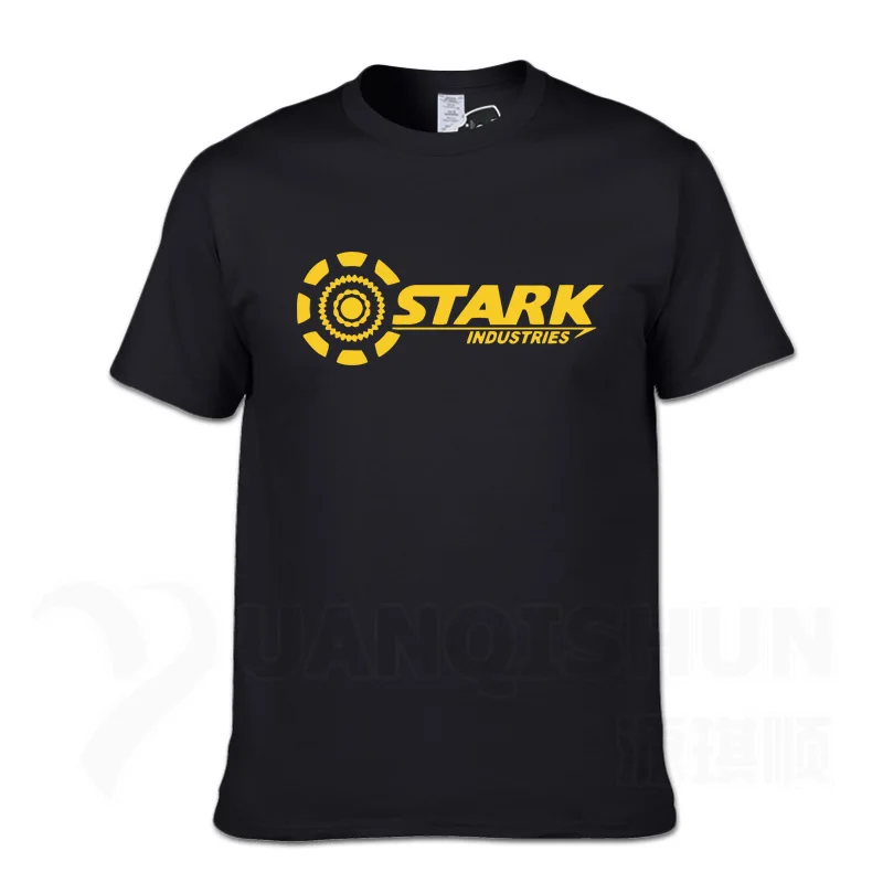 Black 2 Безупречные отрасли футболки Tony Stark iron man летние брендовые хлопковые футболки 16 цветов повседневные футболки с короткими рукавами для фитнеса - Цвет: Black 2