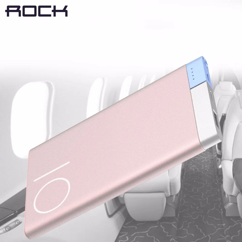 Рок ультра-тонкий 10000 мАч power Bank рок портативный тонкий полимерный металлический