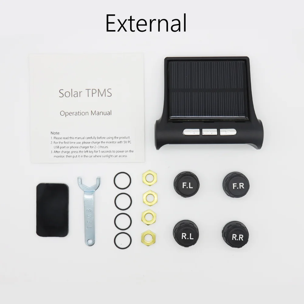 Профессиональная система контроля давления в шинах TPMS на солнечной энергии