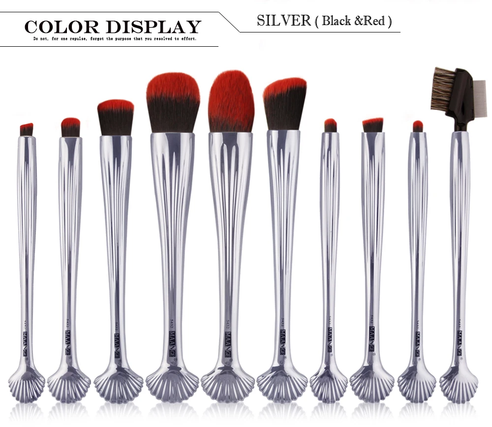YAHLIGS Green/Sliver/Golden/Colorful Handle Synthetic Makeup Brush Kit 10pcs Set Wholesale YA06 | Красота и здоровье