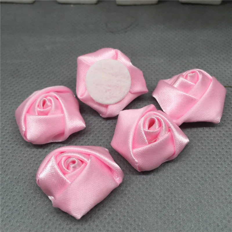 10huabao-pink 10 шт 25 ммбольшая атласная лента роза цветок DIY ремесло свадебные аппликации много цветов на ваш выбор - Цвет: 10huabao-pink