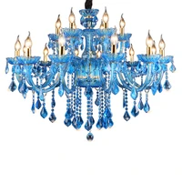 vintage crystal chandelier blue light fixture large turkey style luxury wrought iron lustre hanging crystal chandelier light