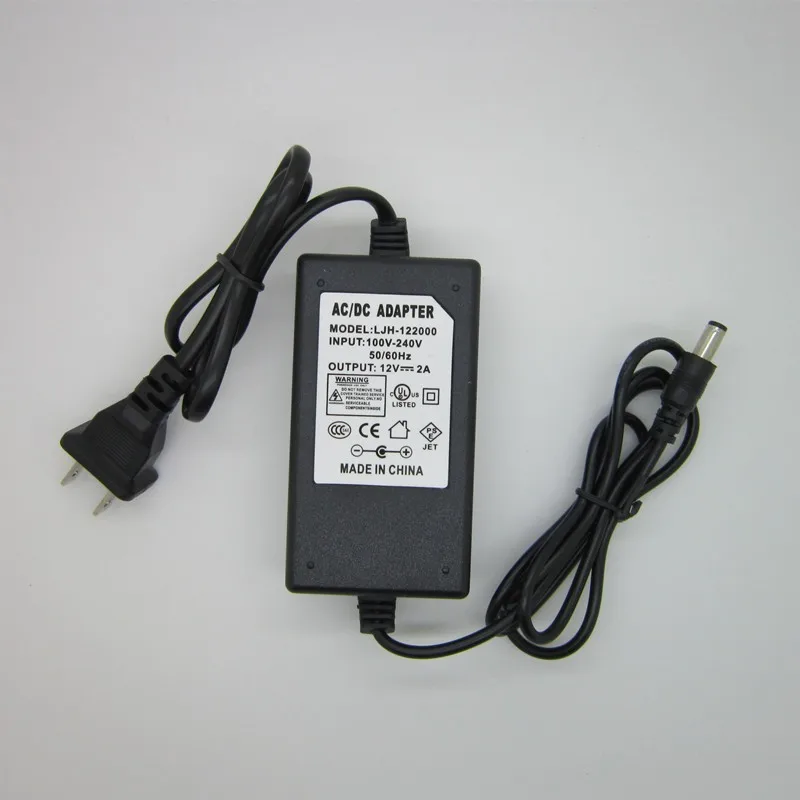 AC 100-240V к DC 12 V 2A 2000 mA 24 W двойная розетка 12 V 2 A Блок питания черный 12 V 24 W блок питания