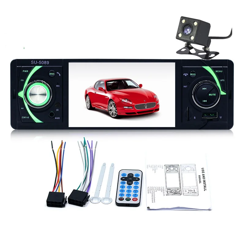 1DIN aupart Авто аудио стерео Мультимедийный Плеер Поддержка камеры HD 4 дюймов экран Авторадио Bluetooth MP3 MP4 MP5 SD USB TF - Цвет: with camera