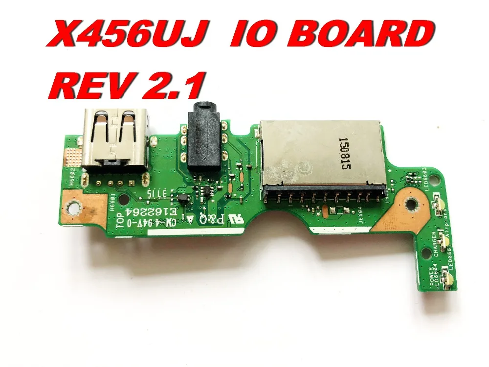 Оригинальная плата для ASUS X456UJ USB аудио SD карты IO Плата REV 2 1 протестирована хорошая