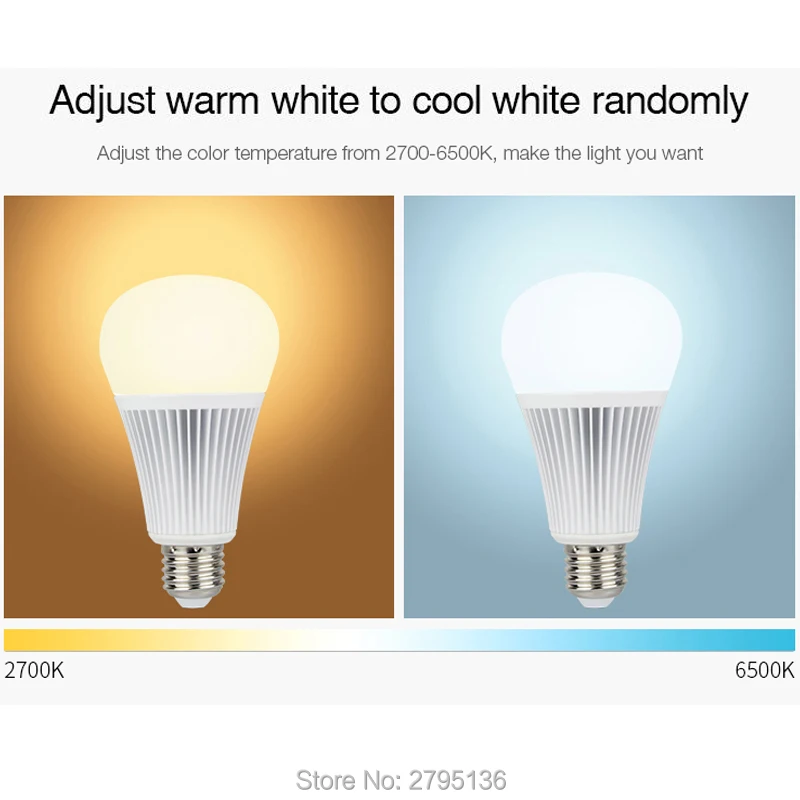 9W E27 DMX512 RGB + CCT Светодиодная лампа AC100 ~ 240V can 2 4 GHz RF дистанционное управление
