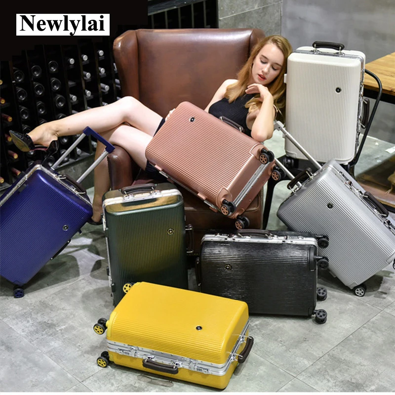 НОВЫЙ Старинные Алюминиевая рама Багажа Универсальный колеса Ручной Клади