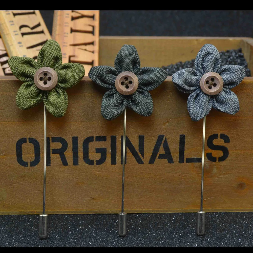 Mdiger букет с цветами нагрудные штырьки для мужчин кнопка костюма Броши из ткани