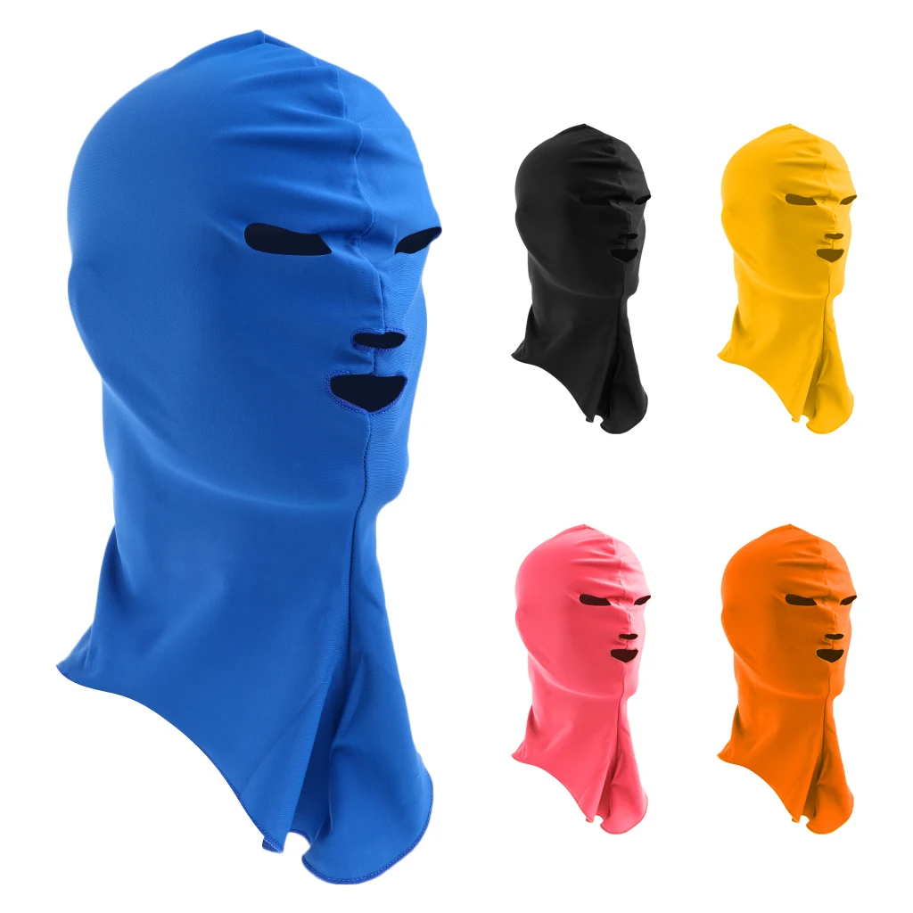 Swiming Diving Facekini UV Sun Protection Full Face Mask Head Neck Cover Face Elastic Swim Cap for Skiing Diving Sports Wear