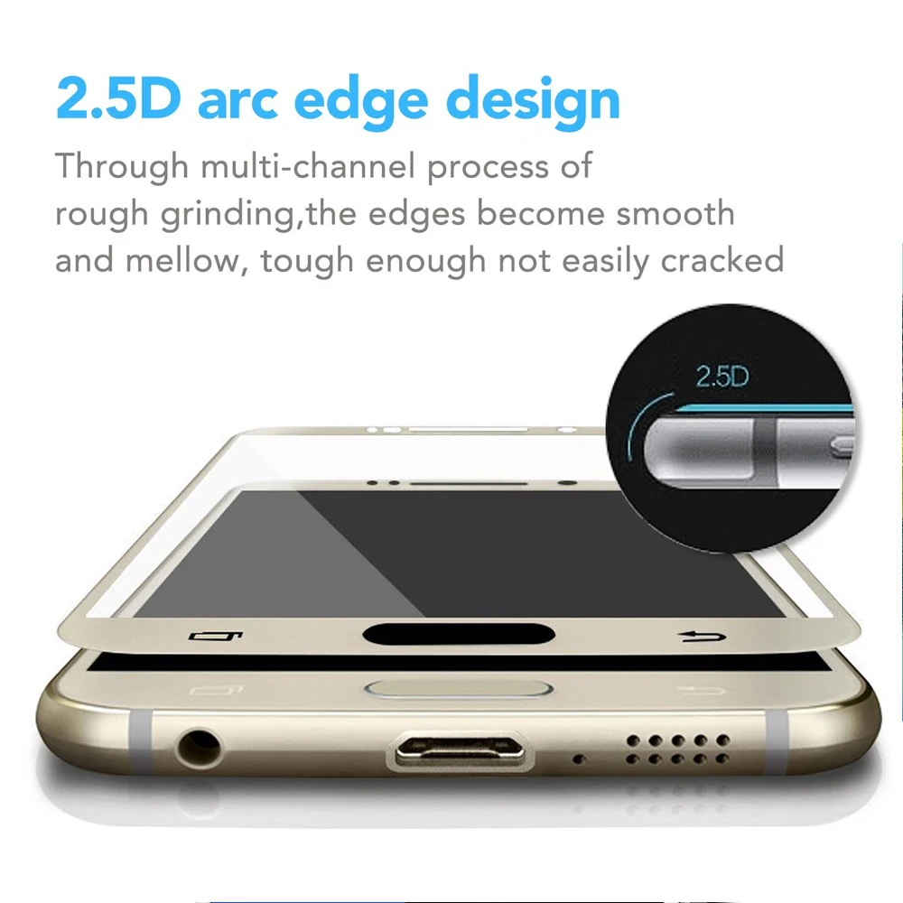 Опции Премиум изогнутое закаленное стекло для защиты экрана чехол Samsung S7 S6 S5 S8 A3 5 7