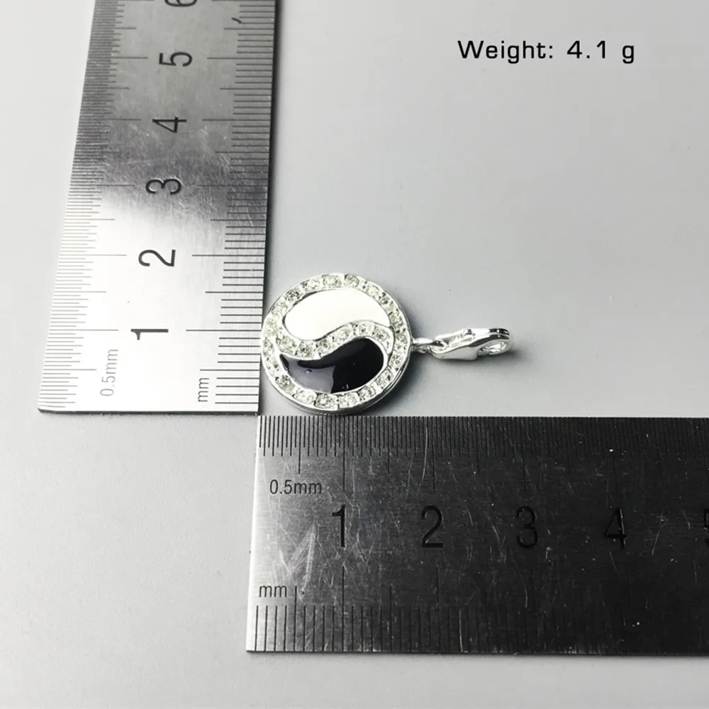 Silver Ying Yang Tai Chi Charms Pendant Fit Bracelet Necklace Bag Fashion The Eight Trigrams Charm Jewelry Gift For Women Men | Украшения и