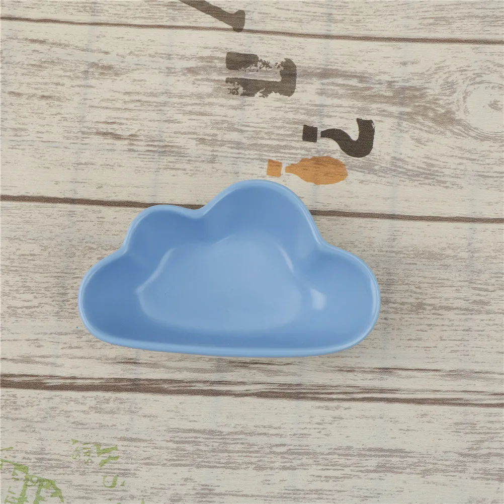 blue cloud Детский керамический диск с милыми облаками и каплями дождя, миска для риса, здоровая посуда, тарелка для завтрака, тарелка для молока Dim Sum - Цвет: blue cloud