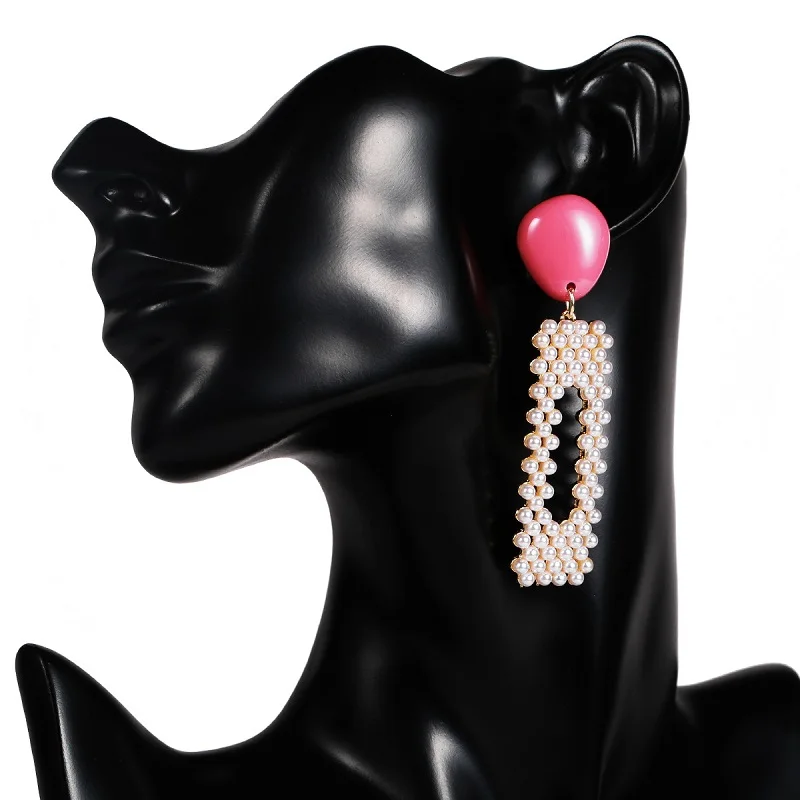 Simulated Pearl Earrings For Women Big Statement Bohemia Boho Drop Hanging Dangle Accessories | Украшения и аксессуары